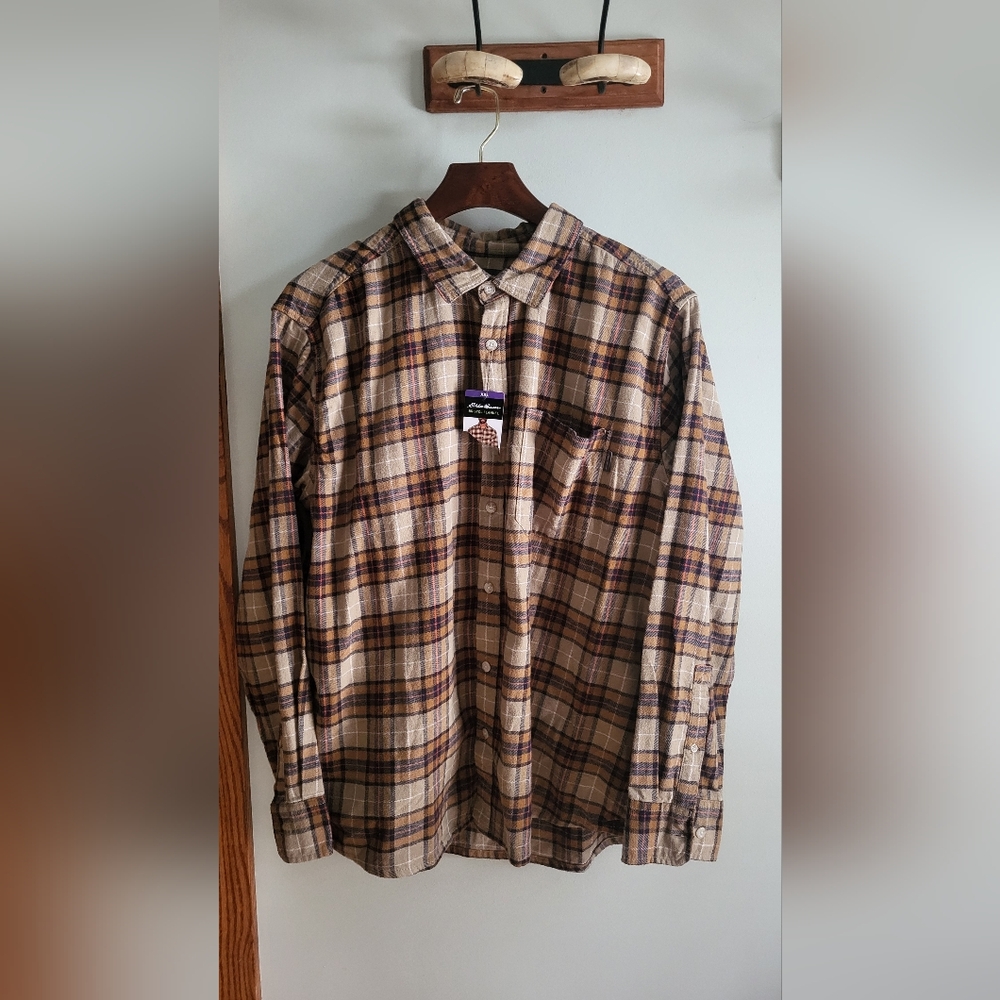 Eddie Bauer Mens Long Sleeve Plaid Shirt Size 2XL NWT